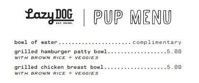 lazydogresturant pup menu