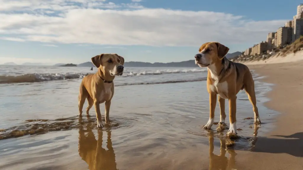 Dogs at Rocky Point Beach