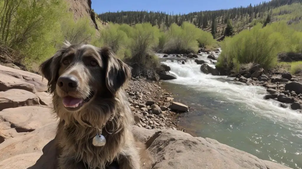 Dog at American fall